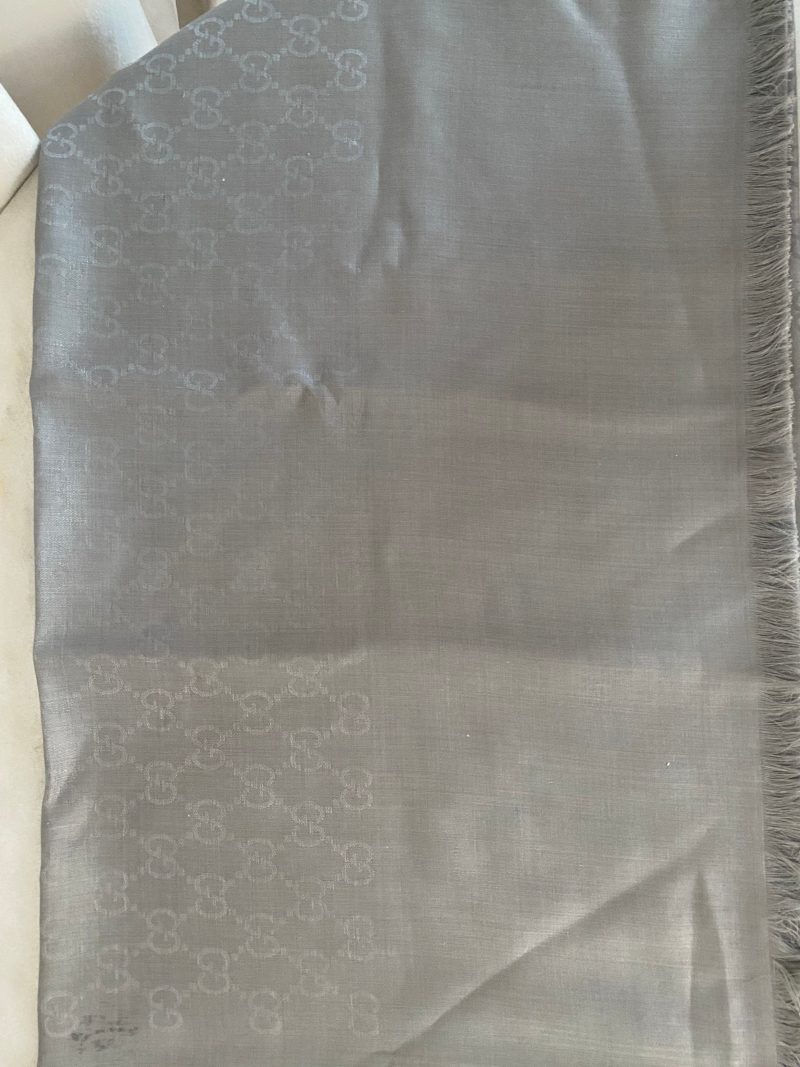 Gucci Light Grey GG Scarf - Barde - Image 6