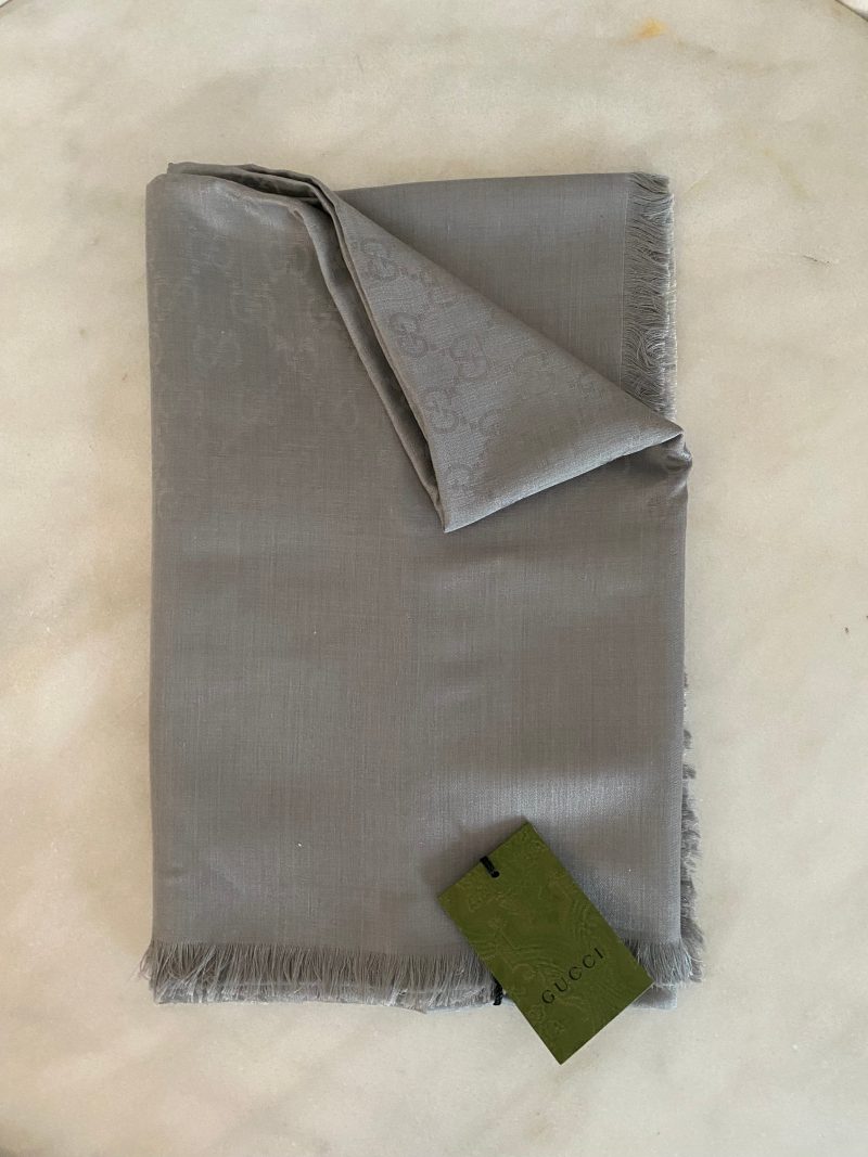 Gucci Light Grey GG Scarf - Barde - Image 7