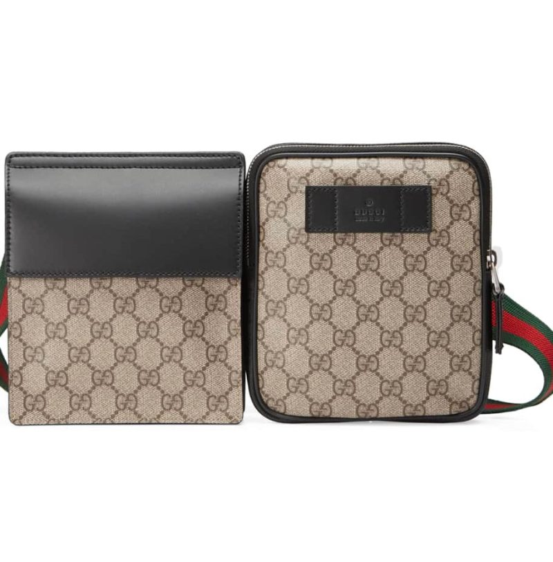 Gucci GG Supreme Double Web Belt Bag - Barde