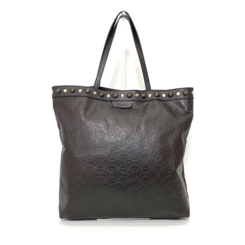 Gucci Gucci Leather Bit Handbag Tote Brown Leather Handbag 286304 - Barde