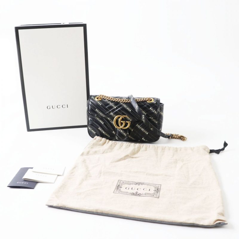 Gucci GG Marmont Leather Chain Shoulder Bag - Barde - Image 2