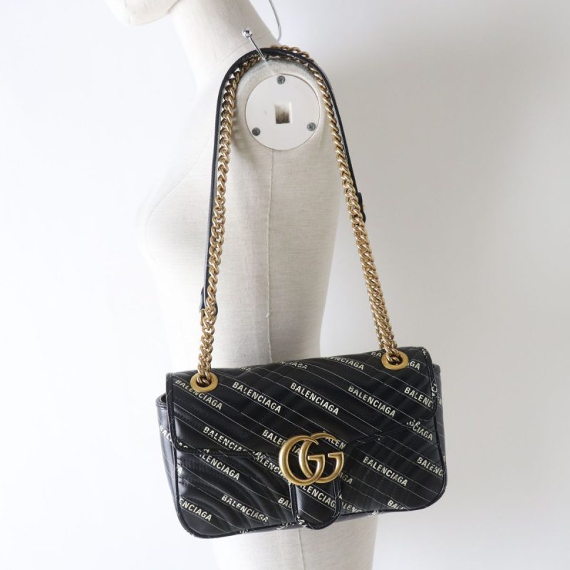 Gucci GG Marmont Leather Chain Shoulder Bag - Barde - Image 3