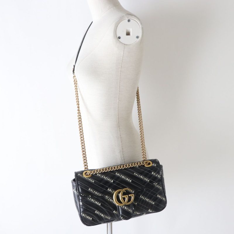 Gucci GG Marmont Leather Chain Shoulder Bag - Barde - Image 4