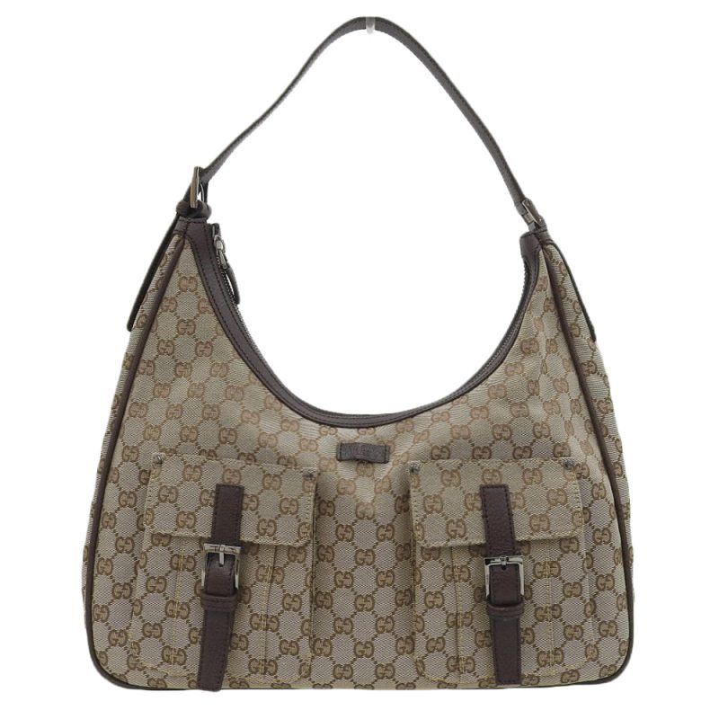 Gucci GG Canvas One Shoulder Bag 114266 Beige Brown - Barde